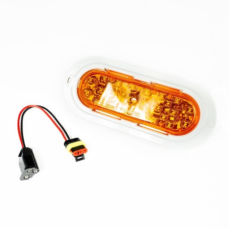 Truck-Lite 60 Series, Led, Yellow Oval, 26 Diode, Auxiliary Turn Signal, Gray Flange Mount, Fit 'N Forget 60072Y